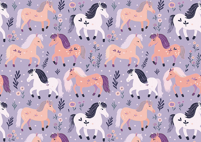 Pony Pals, Lilac - Roller Blind - Image 6